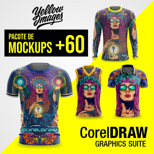 Pacote De Mockups P/ Coreldraw - Yellow Imagens