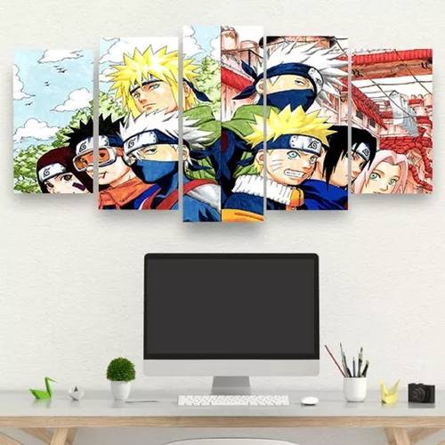 Quadros Decorativos Naruto: Arte Inspirada nos Personagens Ninja - Conjunto  de 4 Unidades 21cm x 31cm