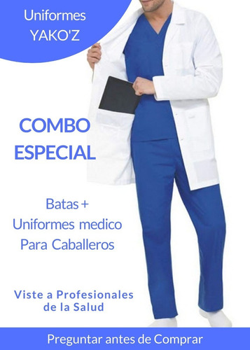 Batas De Caballeros + Uniformes Medicos Marca Yakoz En Combo