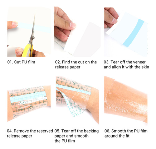 Vendaje Adhesivo Elástico Transparente, Resistente Al Agua,