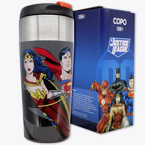 Copo Viagem Slim Liga Da Justiça Dc Comics