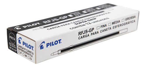 Refil Carga Rfjs Para Caneta Pilot Super Grip 0.7 Preta 5uni