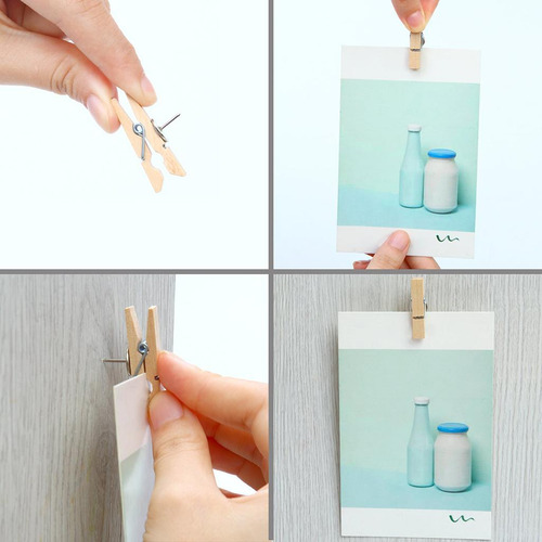 Clips De Madera Para Manualidades De Papel Para 50 Pcs