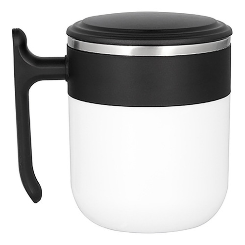 Taza Con Doble Pared De Acero, Tapa A Presión Y Asa Cap. 360 Color Negro