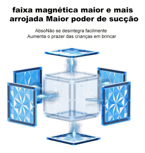 Blocos De Construção Magnéticos Zavanese Brinquedos 102 Peças