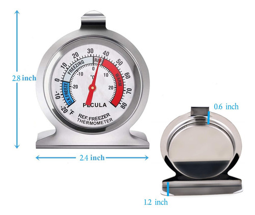 Paquete De 2 Termómetros Para Refrigeradortermómetro Analógi