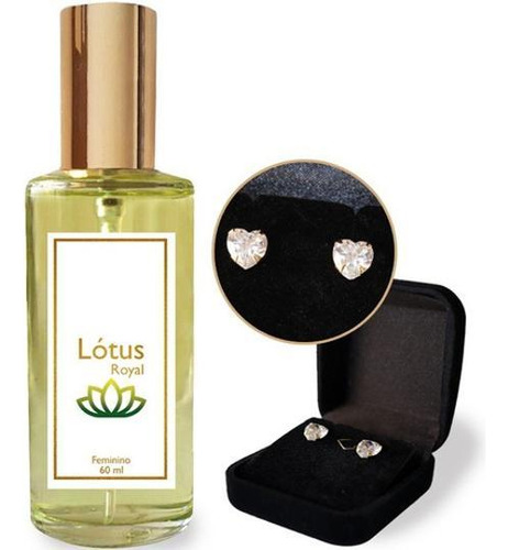 Perfume Feminino Lótus Royal 60ml + Brinco Brilhante