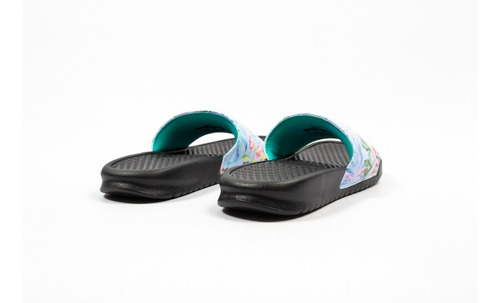 Nike Benassi Jdi Mujer Floreadas - Negro Celeste