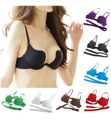  Brasier Push Up Escote Produndo Diferentes Colores