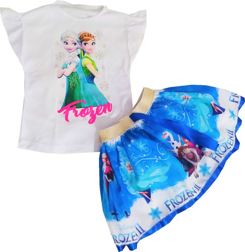 Conjuntos De Falda Para Niñas De Frozen Ana Y Elsa - Cs