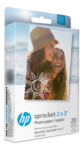 Papel Fotográfico Para Impresora Hp Sprocket 2x3 (20 Unid)