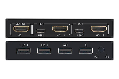 Kvm Conmutador Kvm 2 Puertos Hdmi, Switch Selector 4 Usb