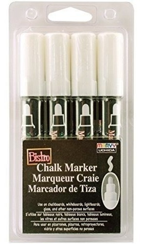 Uchida 4 White Broad Tip Bistro Chalk Marker