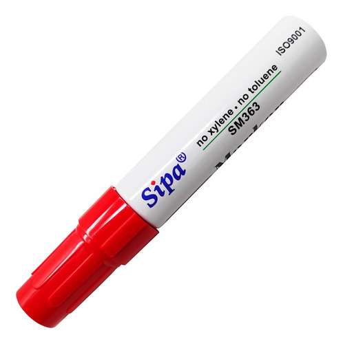 Marcador Permanente Sipa Marker Rojo 6.0 Mm Punta Cincel