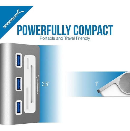 Imagen 6 de 6 de Lector De Memoria + Hub Usb 3.0 3 Port - Microsd / Sd / Cf