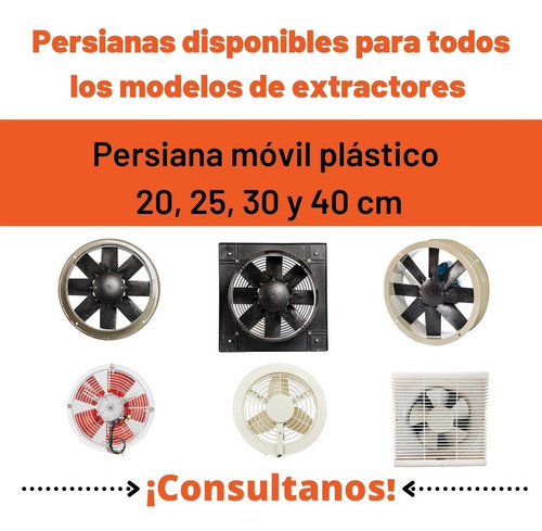 Imagen 9 de 10 de Persiana Plástica Movil Extractor De Aire 35 Cm Cocina/baño Gatti Ventilacion