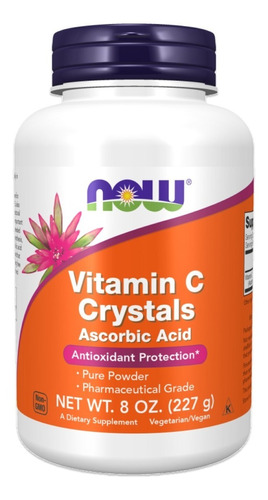 Vitamin C Crystals Now 227g Importado Vitamina C Pó Cristais