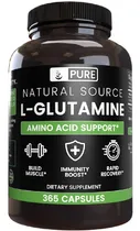 Comprar L-glutamina 970 Mg 100% Pura Pure Organic, 365 Capsulas