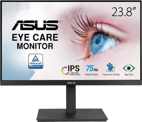 Asus Va24eqsb Monitor Fhd Ips 75hz Adjustable Usb Hub 24''