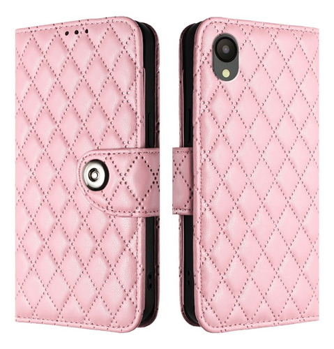 Funda De Flip Con Textura Romboidal Para Samsung, Con Correa