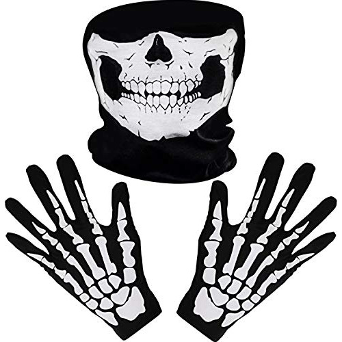 Guantes De Esqueleto Blancos Y Máscara De Calavera De ...