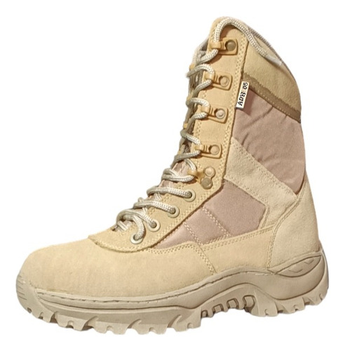 Bota Táctica Militar Modelo Tenis Cuero 100% Genuino Beige 