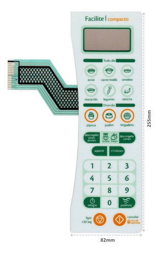 Imagem 2 de 3 de Membrana Teclado Microondas Consul Cms25ab Facilite Compacto