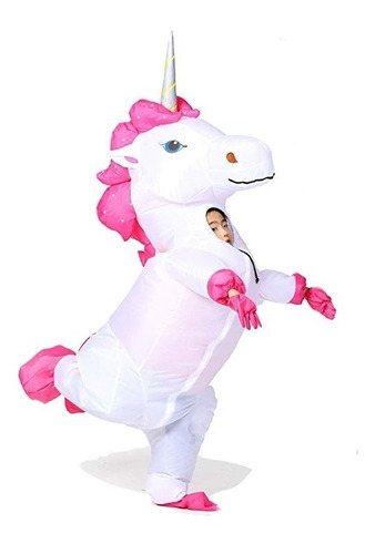 Disfraz Inflable Unicornio Blanco Niños Halloween Go.love