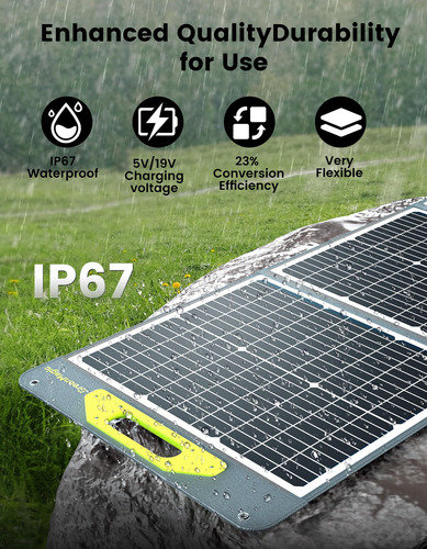 Panel Solar Portátil Greenmagic De 120w Plegable Y Resistent