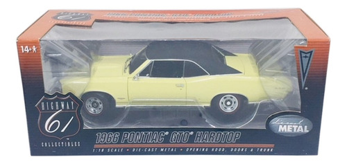 Miniatura 1966 Pontiac Gto Hardtop Highway 61 Escala 1:18 Cor Creme