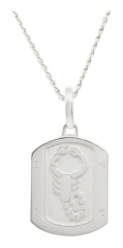 Collar Zab De Plata .925, Diseño Del Signo Escorpio