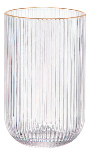 Copo Alto 425ml Borda Dourada Cameratta L´hermitage Cor Transparente