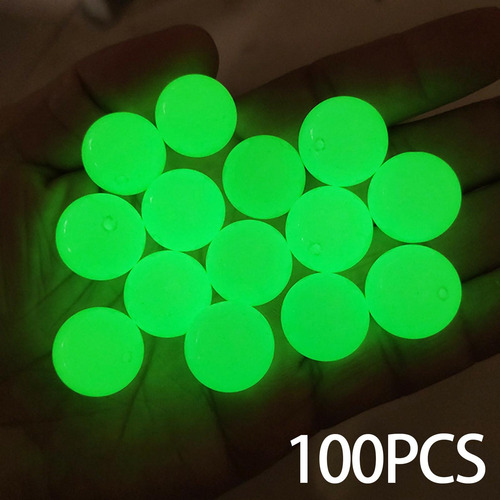 100 Pieces Acrylic Luminous Beads Spacer Beads For Arts 10mm