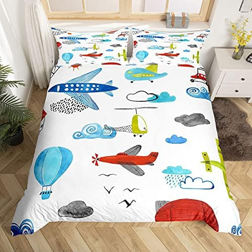 Juego De Cama De Avión Para Niños, Funda De Edredón De Avión