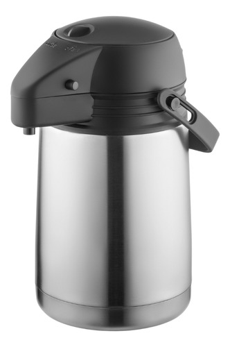 Garrafa Térmica Pressão 1l Inox Chá Café Bebida Plástico