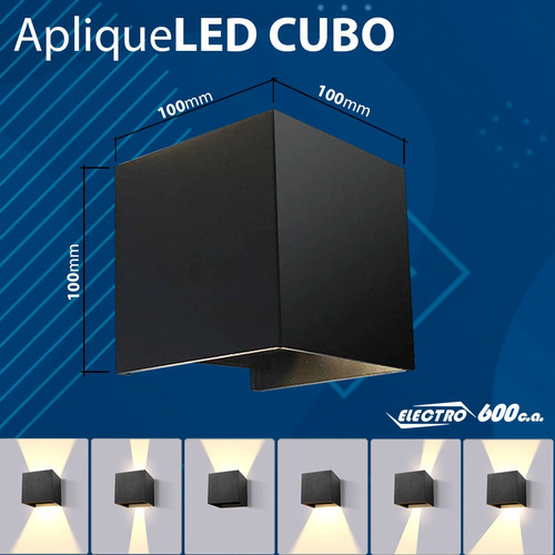 Lampara Aplique De Pared Tipo Cubo