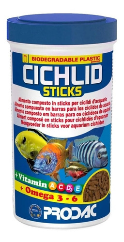 Ração Prodac Cichlid Sticks 90g - Alimento Para Ciclídeos