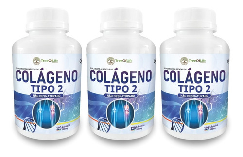 3x Colágeno Tipo Ii Tipo 2 40mg 360 Cápsulas