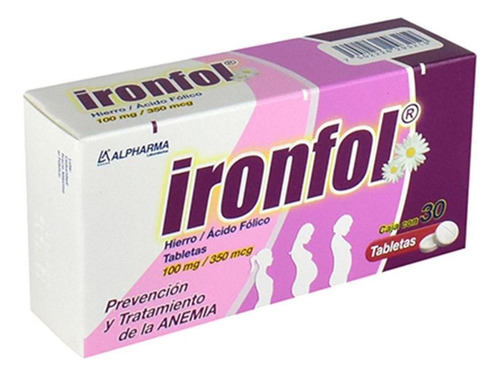 Ironfol 100 Mg / 350 Mcg Caja Con 30 Tabletas