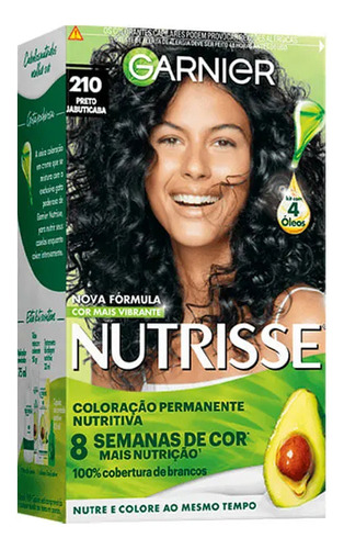  Coloração Nutrisse Creme Garnier 210 Preto Azulado