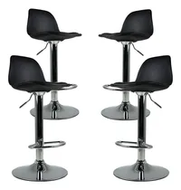 Comprar Set 4 Sillas de Bar con Reposapiés de Altura Ajustable y Diseño Ergonómico Gaon Ideal para Bar y Barra de Cocina GNBRS01