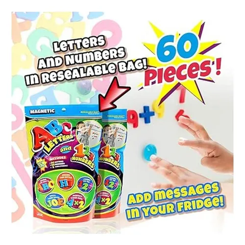 Jaru Abc Bolsa Magnética Para Letras Y Números Con 60