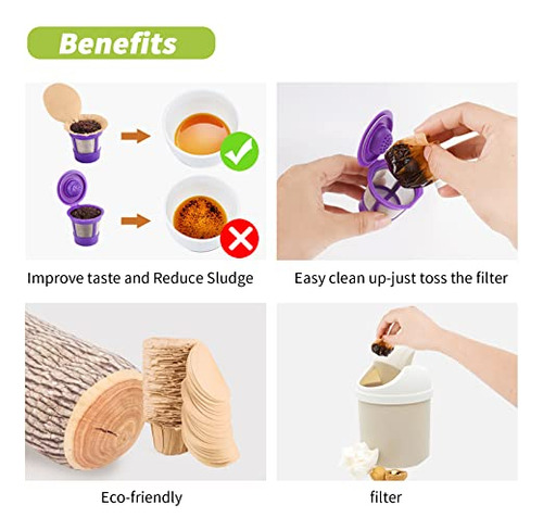 Filtros De Papel Desechables Para Taza K Sin Blanquear Con T