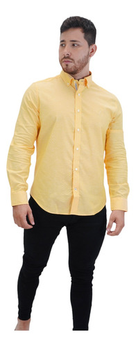 Camisa Nautica Amarilla Hombre 01101w 7mf