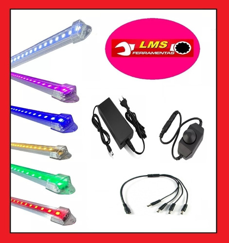 Kit 03 Iluminação 90 Cm P/ Aquário Plantado + Fonte + Dimmer