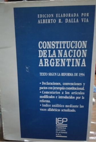 Constitucion De La Nacion Argentina (segun Reforma De 1994)