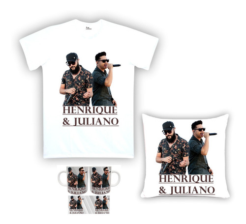 Imagem 1 de 1 de Kit Camiseta, Almofada E Caneca Henrique E Juliano 02