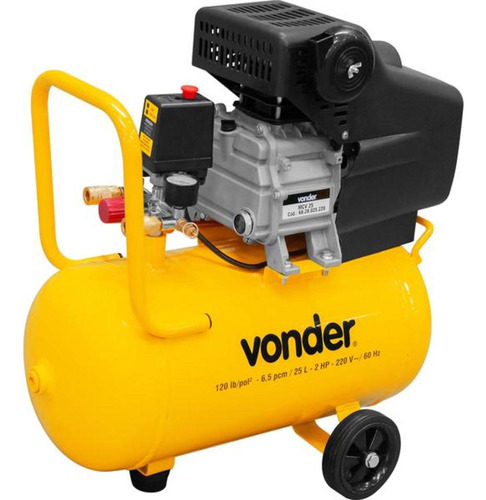 Compressor De Ar 6,5 Pés 25 Litros 2 Hp Mcv25 - Vonder 220V