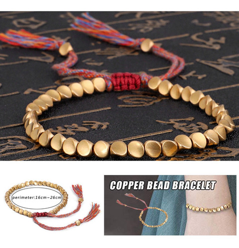 Pulsera De Cuerda De Cobre Tibetano Hecha A Mano 7679