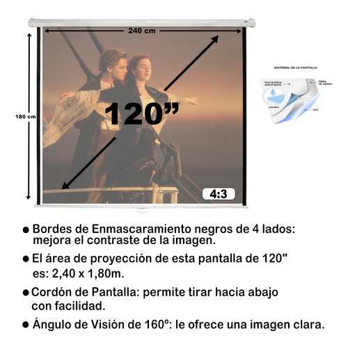 Telon Mural 2.40x1.80 Mts Para Proyector Optoma Uhd38x